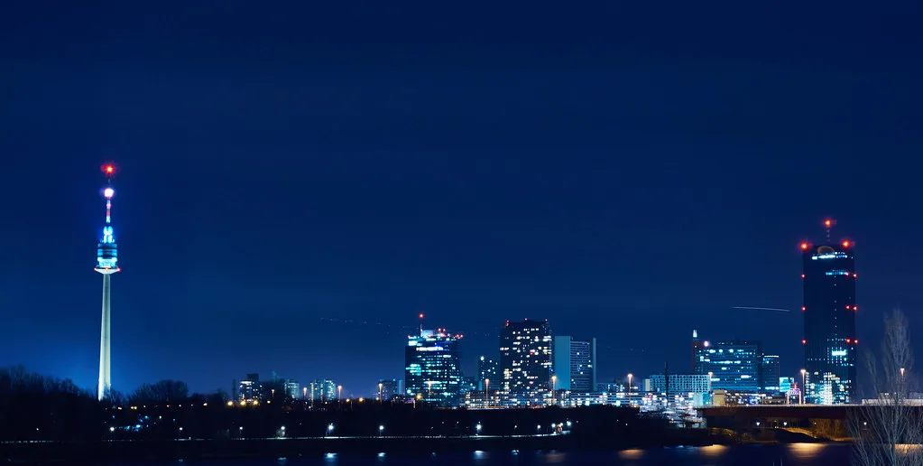 The Vienna skyline across the city rooftops